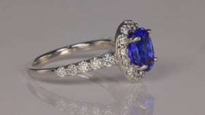 14K White Gold Tanzanite And Diamond Ring 2.47 Carats