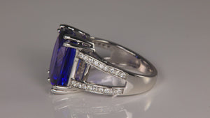 NEW 14K White Gold Tanzanite and Diamond Ring by Alice Reynolds 8.08 Carats