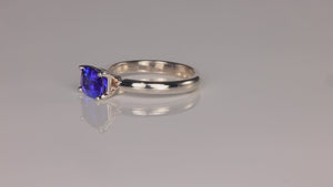 14K White Gold East West Tanzanite Ring 1.43 Carats