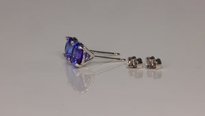 14K White Gold Tanzanite Studs 2.11 Carats