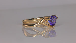 14K Yellow Gold Trilliant Cut Tanzanite Ring 1.94 Carats By Christopher Michael