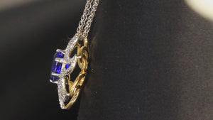 18K Yellow - White Gold Tanzanite & Diamond Pendant by Christopher Michael 3.46 Carats