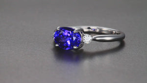 14k Gold Tanzanite and Diamond Ring