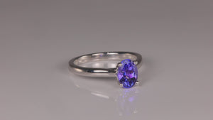 14K White Gold Tanzanite Solitaire Ring 1.31 Carats