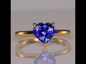 14K Yellow Gold Heart Tanzanite Ring 1.73 Carats