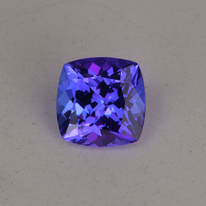 blue violet tanzanite gemstone square cushion