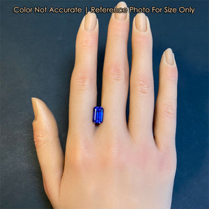 tanzanite gemstone emerald cut size on hand