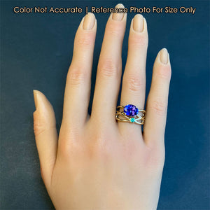 yellow gold emerald accent tanzanite ring size on hand