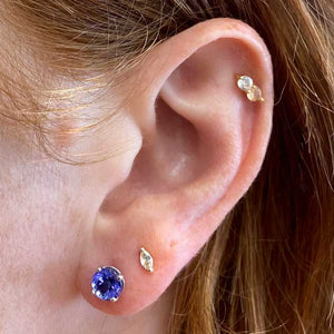 round brilliant tanzanite earrings studs white gold