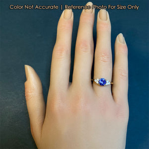 tanzanite ring on hand for size