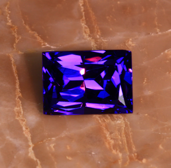 Emerald Cut Tanzanite With Violet Blue Exceptional Plus + Color