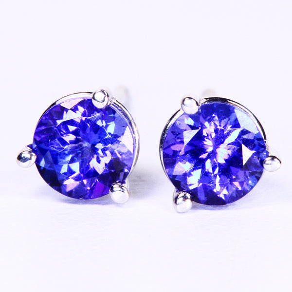 Tanzanite Earrings .86 Carat BVV Color