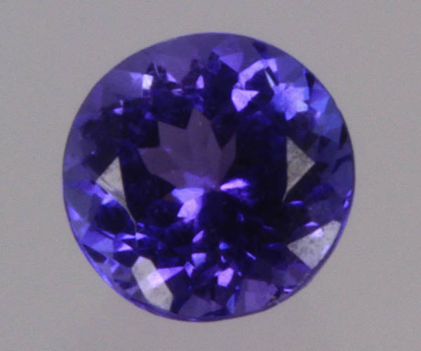 Blue Violet Vivid Color Loose Round Tanzanite Weighs .82 Carats