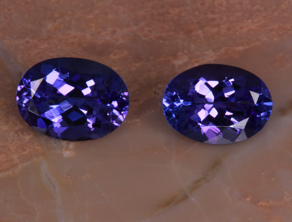 Tanzanite Fine Matched Pair 2.74 Carat Total Weight With Vivid Color