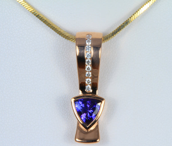 Rose Gold Pendant by Christopher Michael with a 1.37 Carat Fine Tanzanite