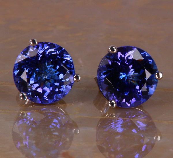 3.74 Carat Tanzanite Stud Earrings