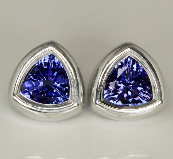 Trilliant Tanzanite Earrings