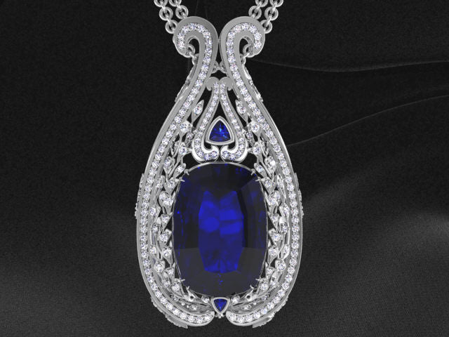 World Class Tanzanite Pendant by Christopher Michael Weighs 69.72 Carats