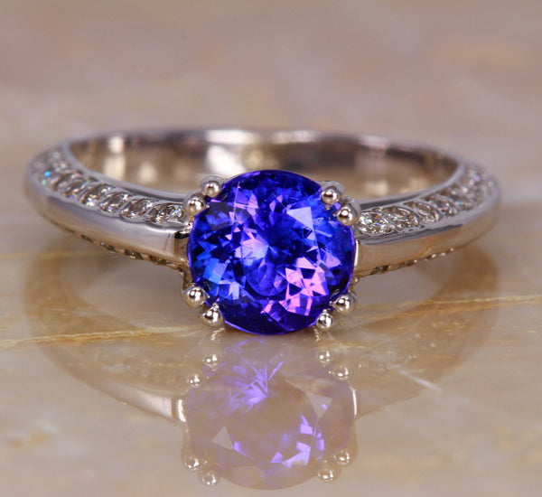 White Gold Tanzanite Ring 1.37 Carat