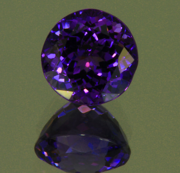 7 mm Round Tanzanite With Blue Violet Exceptional Color