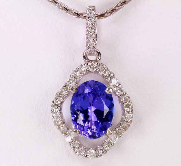 Tanzanite Pendant 1.29 Carat Blue Violet Vivid Color