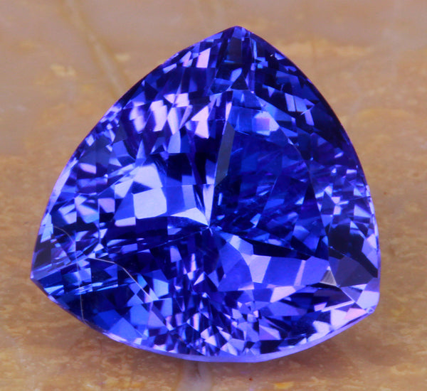 Wholesale Price-8.26 Carat Trilliant Tanzanite with Vivid Violet Blue Color