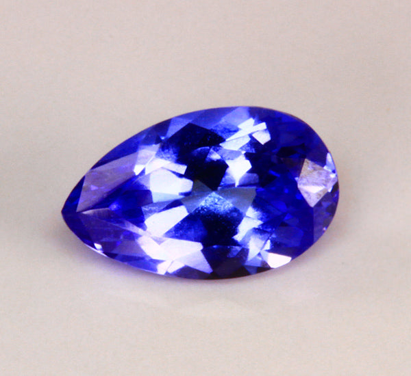 Tanzanite Pear Shaped 1.02 Carat Violet Blue Moderate Color