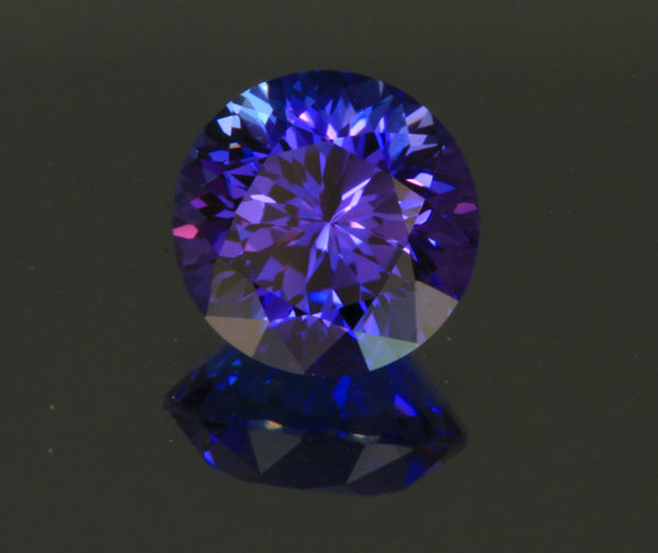 Tanzanite Round 3.97 Carat blue Violet Exceptional