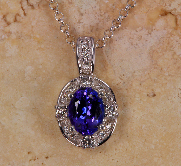 Tanzanite Pendant 1.46 Carat Blue Violet Vivid Color