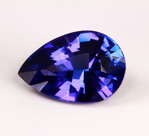 Pear Shaped Tanzanite 4.42 Carat With Vivid Blue Violet Color