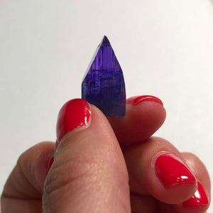 Raw Tanzanite Crystal in Hand