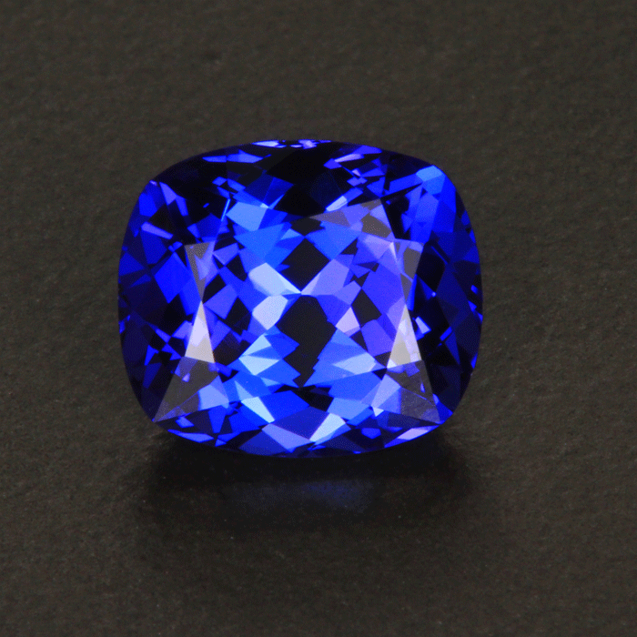 For Kenson Violet Blue Antique Cushion Tanzanite Gemstone 3.34 Carats