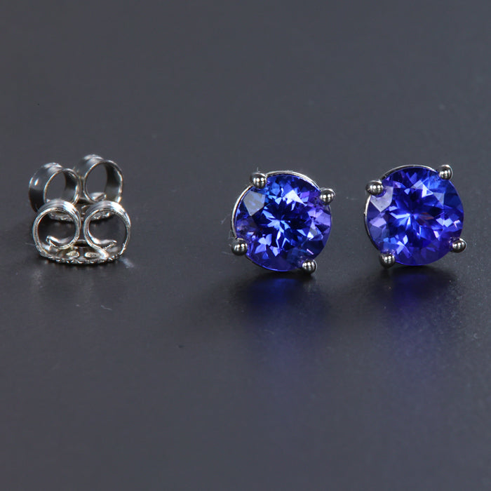 14K White Gold Tanzanite Earrings 1.34 Carats