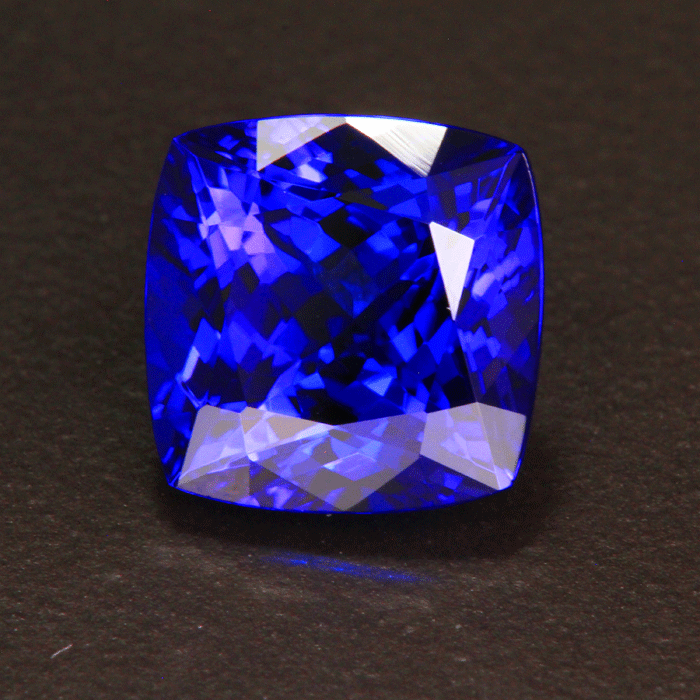 Violet Blue Square Cushion Tanzanite Gemstone 5.28 Carats