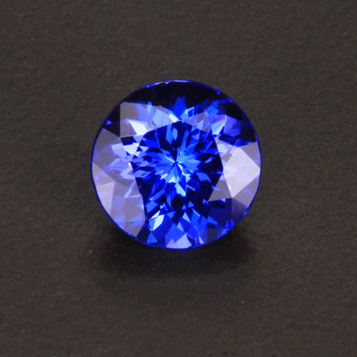 Violet Blue Round Brilliant Cut Tanzanite Gemstone 1.62 Carats