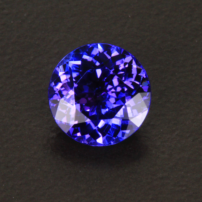 FOR HEATH Blue Violet Round Brilliant Cut Tanzanite Gemstone 1.96 Carats