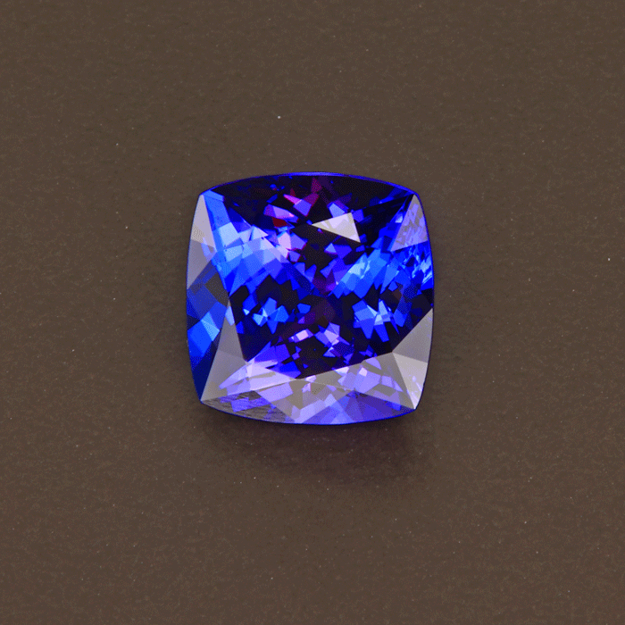 On hold Jeanine: Violet Blue Square Cushion Tanzanite Gemstone 6.77 Carats