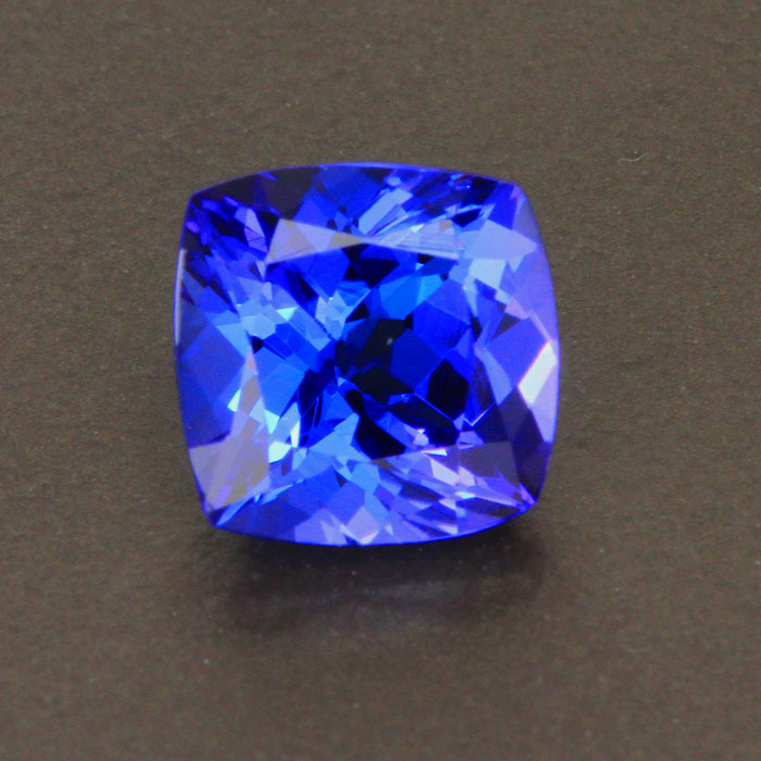 Violet Blue Square Cushion Tanzanite Gemstone 2.97 Carats