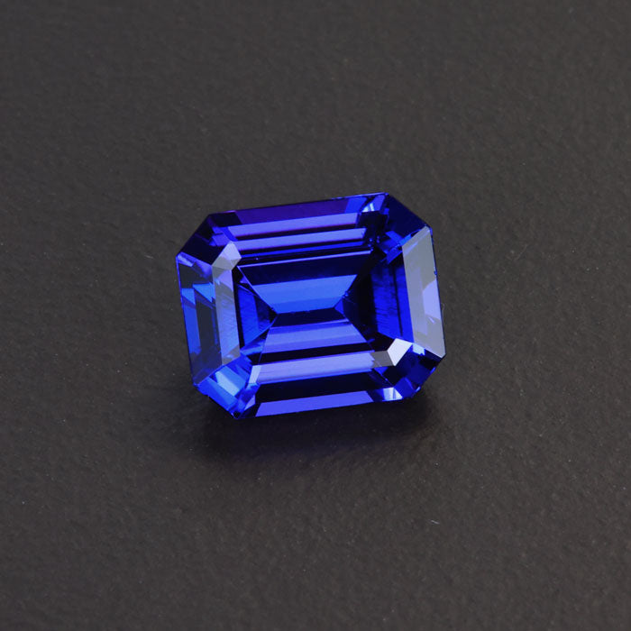 Violet Blue Emerald Cut Tanzanite Gemstone 4.13 Carats