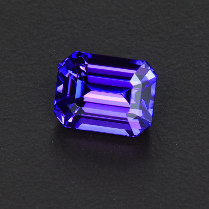 Blue Violet Emerald Cut Tanzanite Gemstone 3.20 Carats