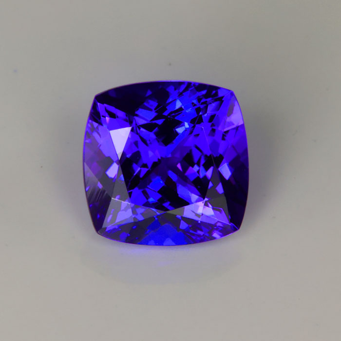 Violet Blue Square Cushion Tanzanite Gemstone 3.46 Carats