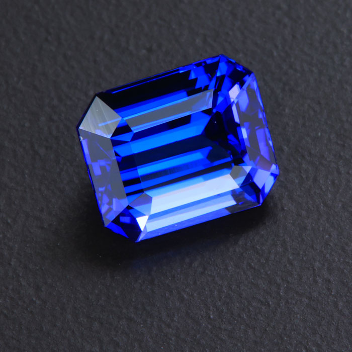 Violet Blue Emerald Cut Tanzanite Gemstone 5.93 Carats