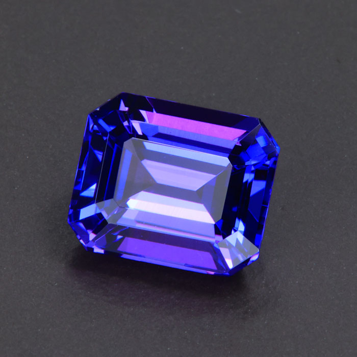 Blue Violet Emerald Cut Tanzanite Gemstone