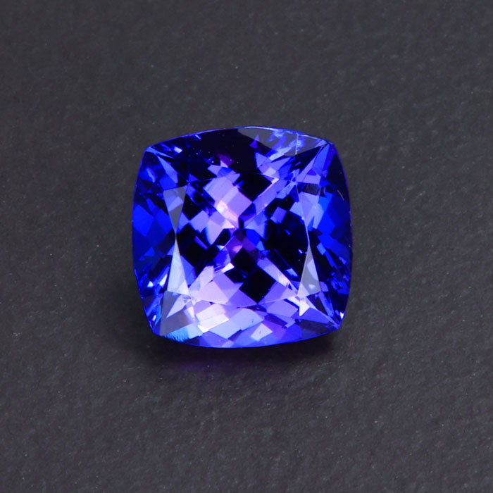 Blue Violet  Square Cushion Tanzanite Gemstone 2.0 Carats