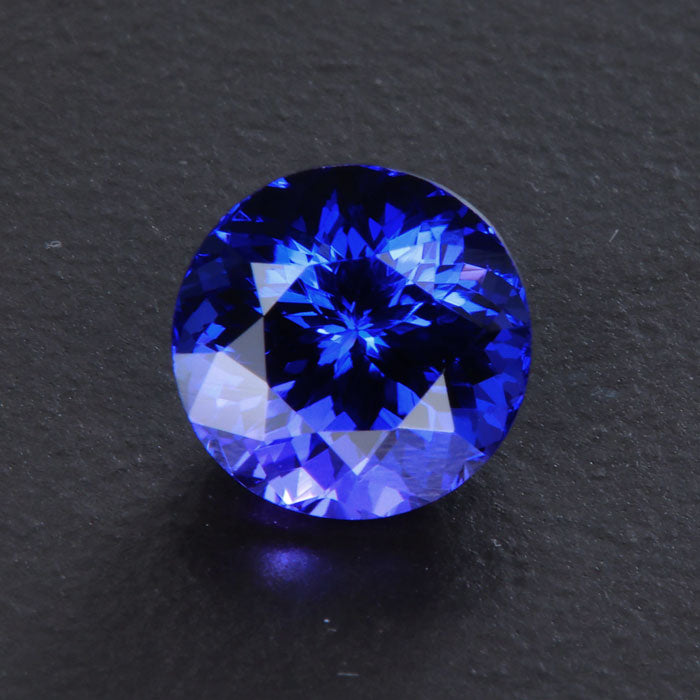 Violet Blue Round Brilliant Tanzanite Gemstone