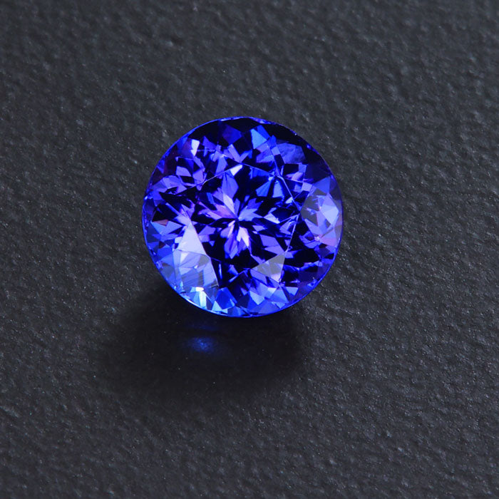 Blue Violet Round Brilliant Tanzanite Gemstone