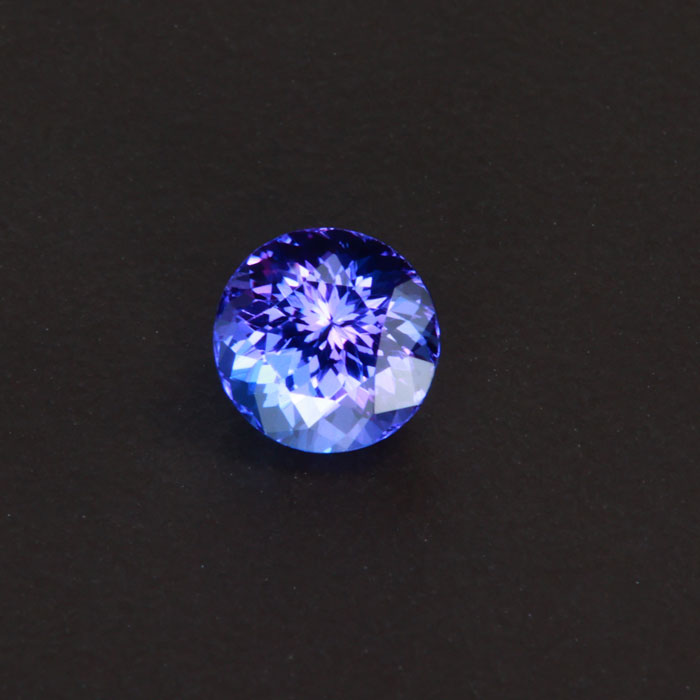 AC  Blue Violet Round Tanzanite Gemstone 1.26 Carats