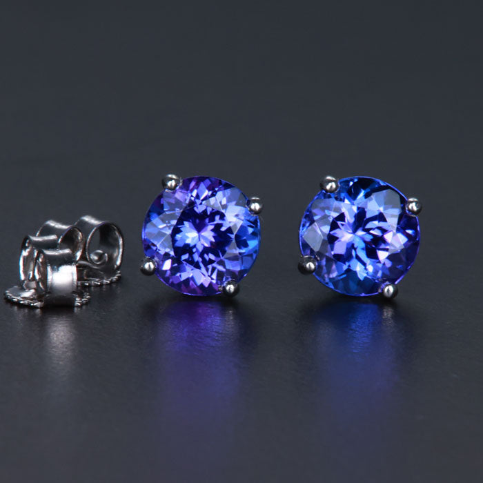 14k White Gold Tanzanite Earrings 1.90 Carats