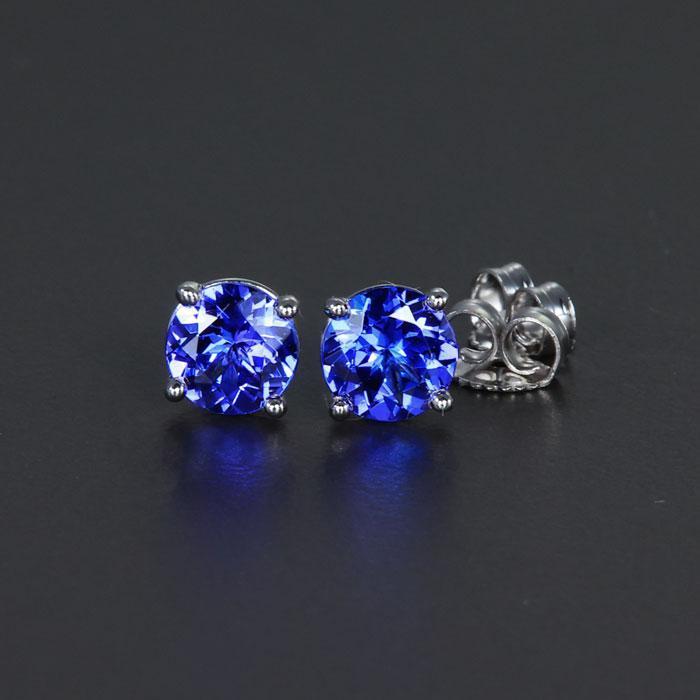 14K White Gold Tanzanite Earrings 1.25 Carats