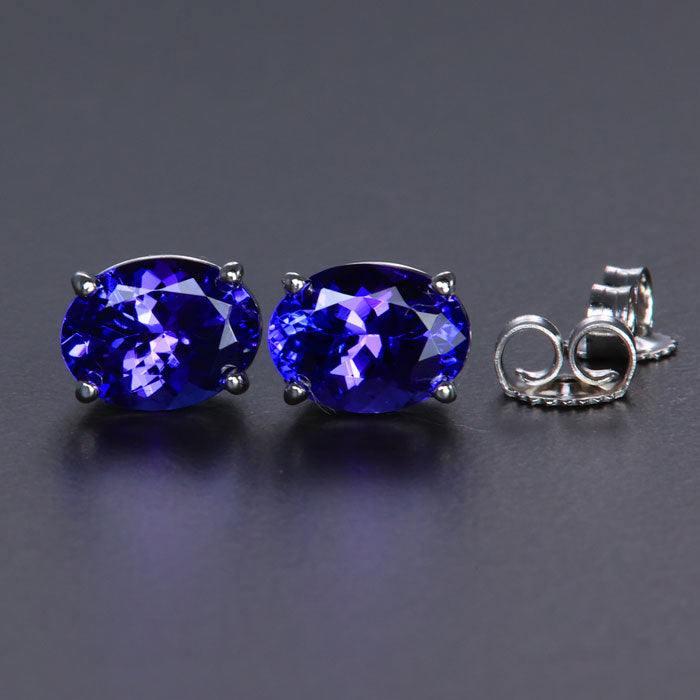  Oval Tanzanite Stud Earrings